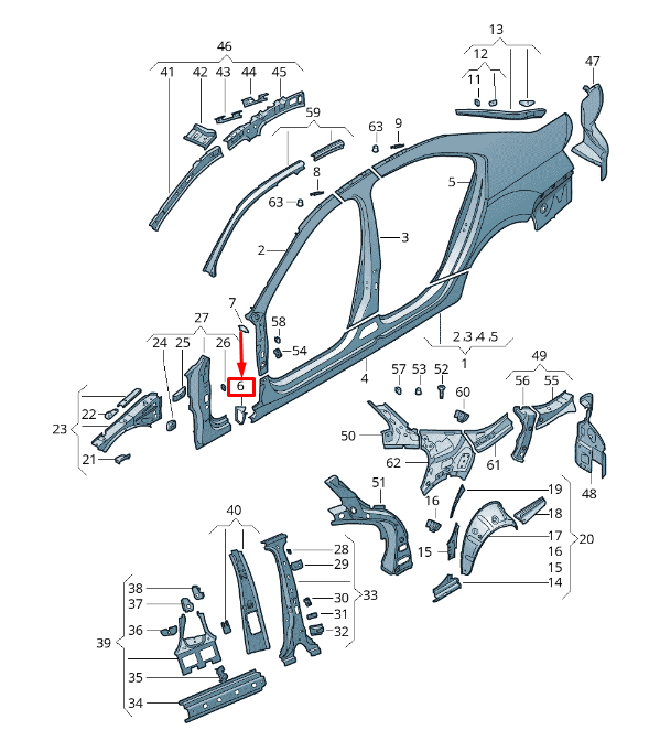 new skoda octavia 5e mk3 left lower side member filler plate 5e0810457 original