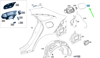 NEW MERCEDES-BENZ CLA COUPE C118 FUEL TANK FILLER FLAP A1187571500 ORIGINAL