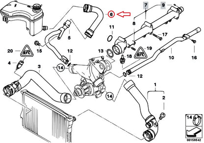 NEW BMW 3 M3 E46 COOLING SYSTEM WATER HOSE 11537830713 ORIGINAL