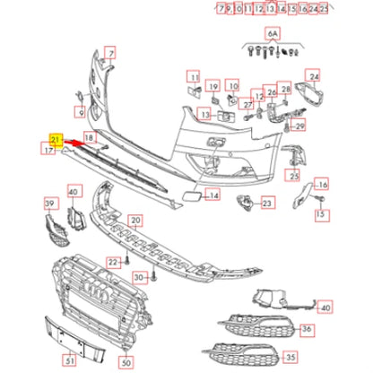 NEW AUDI A3 8V FRONT LOWER CENTER GRILLE 8V58076479B9