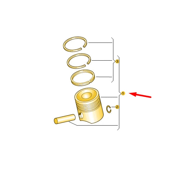NEW VOLKSWAGEN GOLF MK6 PISTON COMPLETE CYLINDER 3, 4038107065KK001 ORIGINAL