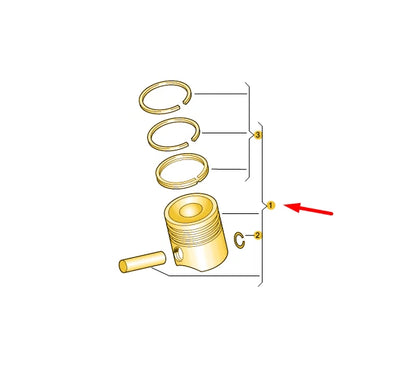 NEW VOLKSWAGEN GOLF MK6 PISTON COMPLETE CYLINDER 3, 4038107065KK001 ORIGINAL