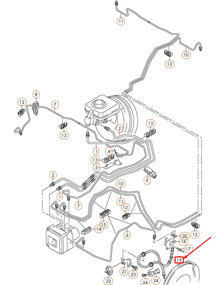 NEW AUDI A6 C7 FRONT BRAKE HOSE 4G0611707H ORIGINAL