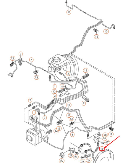 NEW AUDI A6 C7 FRONT BRAKE HOSE 4G0611707H ORIGINAL