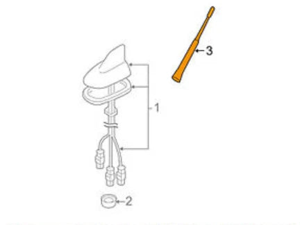 NEW VW BORA 1J2 ANTENNA AERAL MAST 1J0035849E