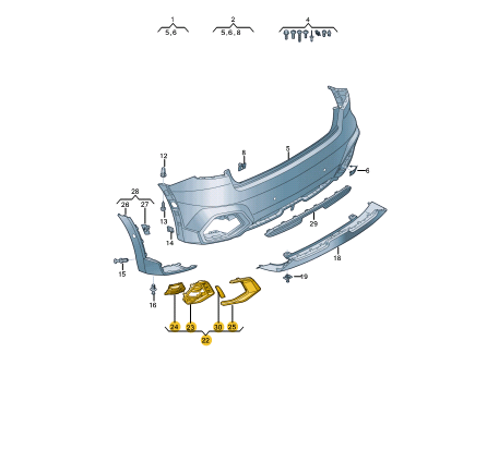 new audi a1 sportback gb rear right bumper grille 82a807672d16p original