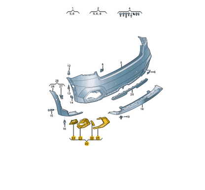 new audi a1 sportback gb rear right bumper grille 82a807672d16p original