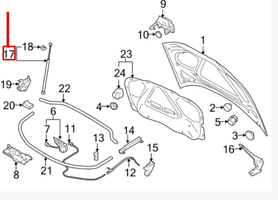 NEW AUDI A3 8P ENGINE HOOD LIFT SUPPORT STRUT 8P0823359D ORIGINAL
