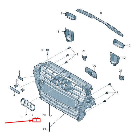 new audi a3 sportback 8v radiator grille 8v3853651f t94 8v3853651ft94 original