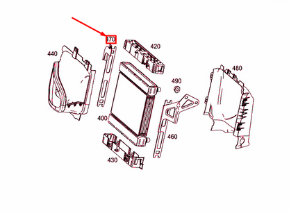 NEW MERCEDES-BENZ S W222 RIGHT RADIATOR BRACKET A2225044040 ORIGINAL
