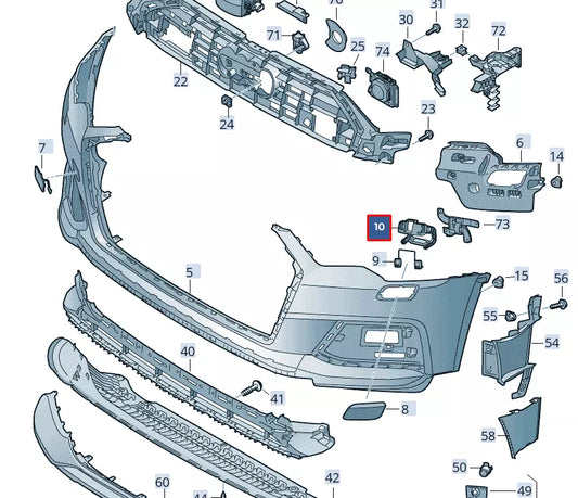 NEW AUDI A6 C8 OTHER LEFT HEADLIGHT WASHER COVER BRACKET 4K0807787B