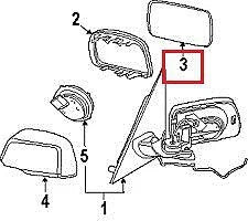 NEW BMW 5 E60 FRONT LEFT DOOR HEATED MIRROR GLASS 51167065081 ORIGINAL