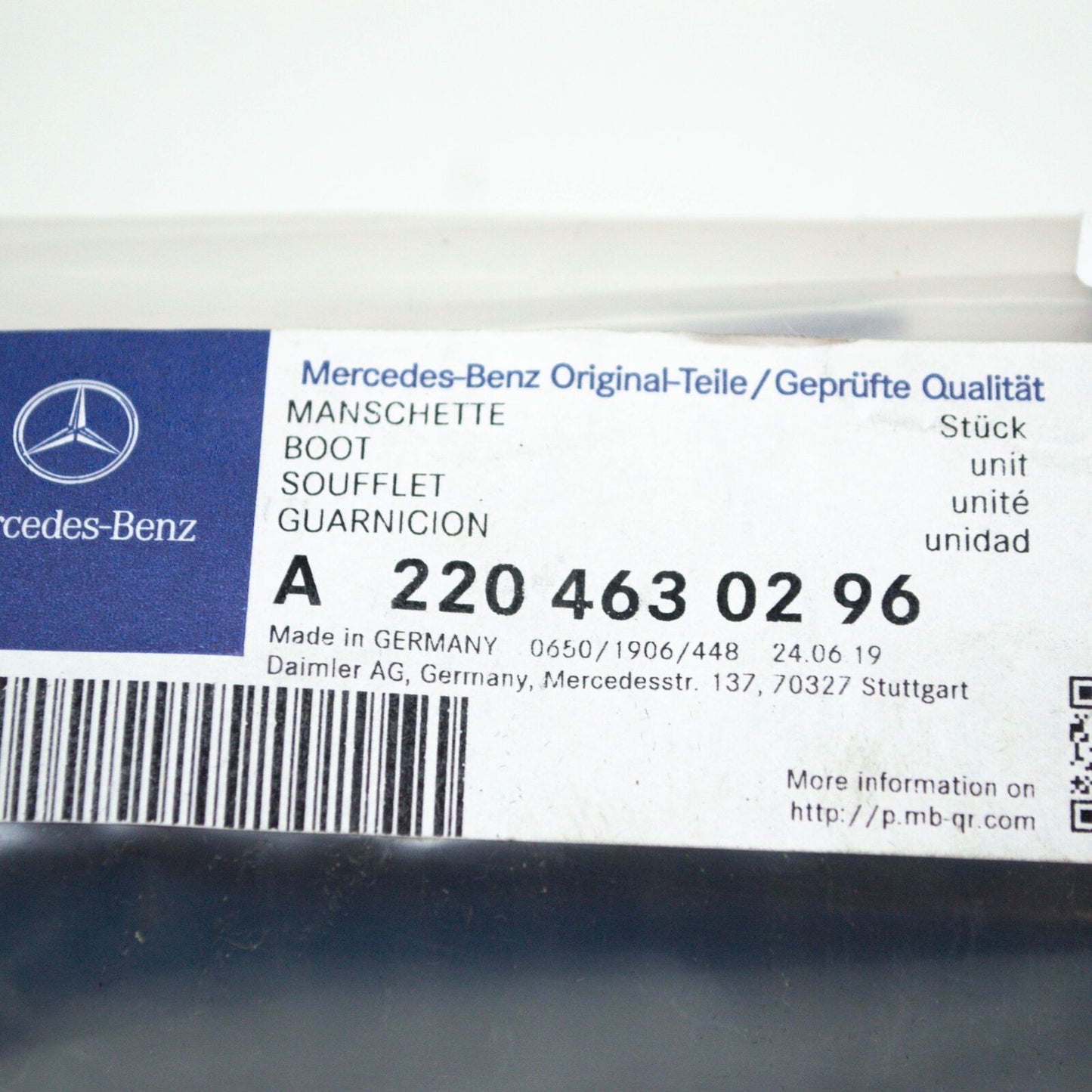 NEW MERCEDES-BENZ S W220 RACK-AND-PINION STEERING BOOT A2204630296 ORIGINAL