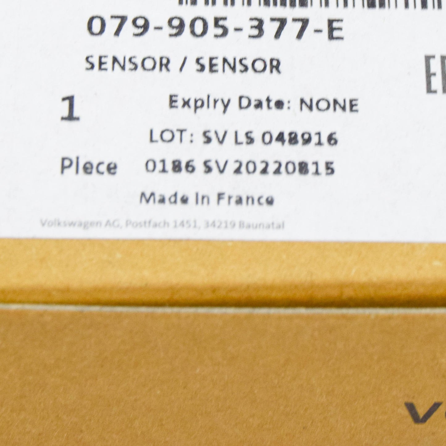 NEW AUDI A4 B7 FRONT LEFT KNOCK SENSOR WITH WIRING HARNESS 079905377E ORIGINAL