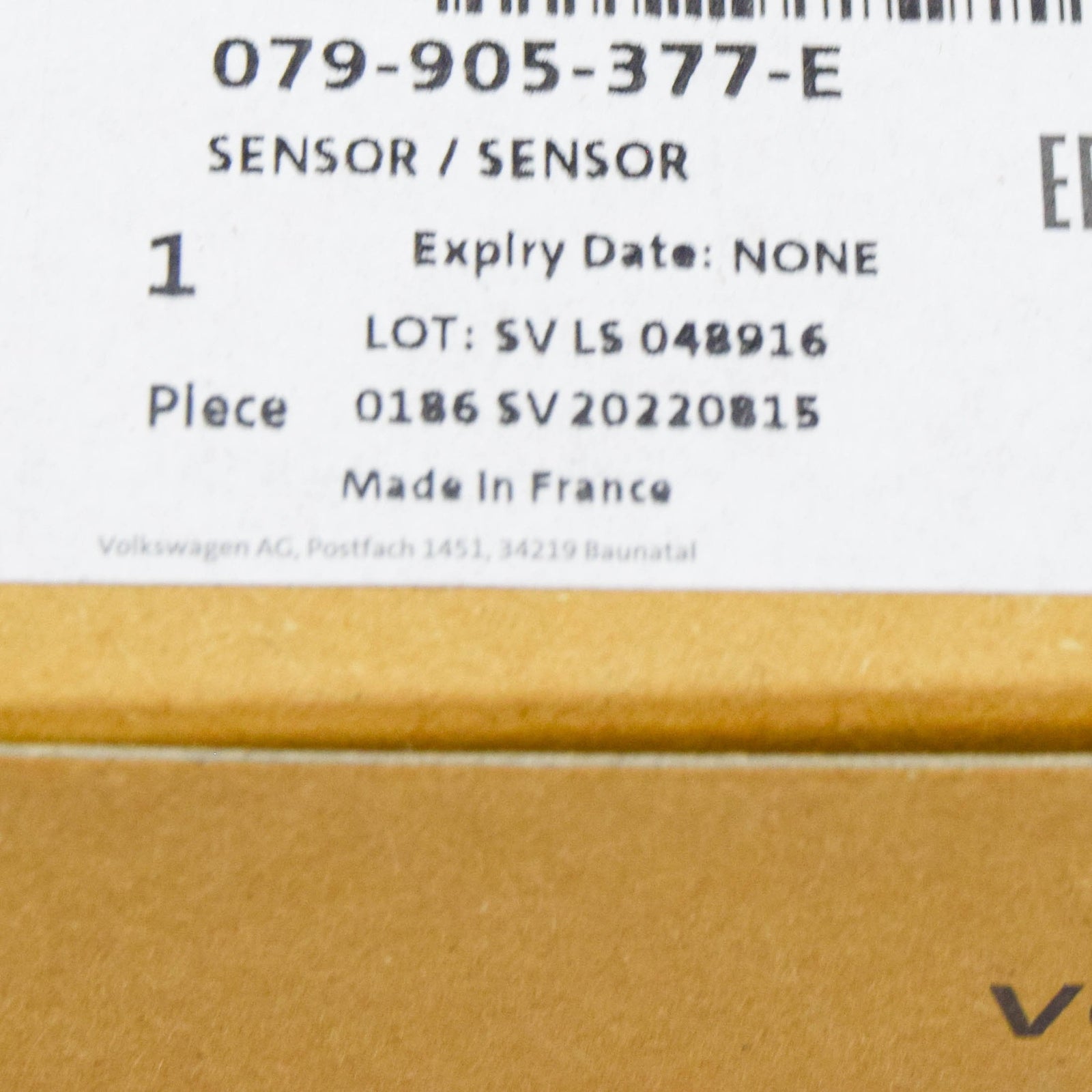 NEW AUDI A4 B7 FRONT LEFT KNOCK SENSOR WITH WIRING HARNESS 079905377E ORIGINAL