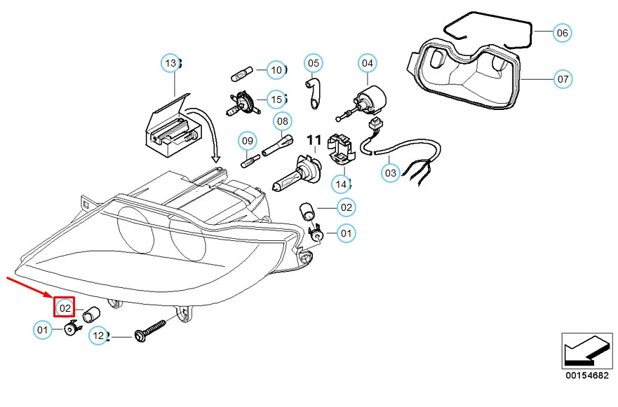 NEW BMW Z4 E85 HEADLIGHT SPACER 63126925447 6925447 ORIGINAL