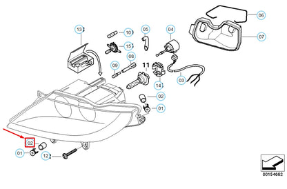 NEW BMW Z4 E85 HEADLIGHT SPACER 63126925447 6925447 ORIGINAL
