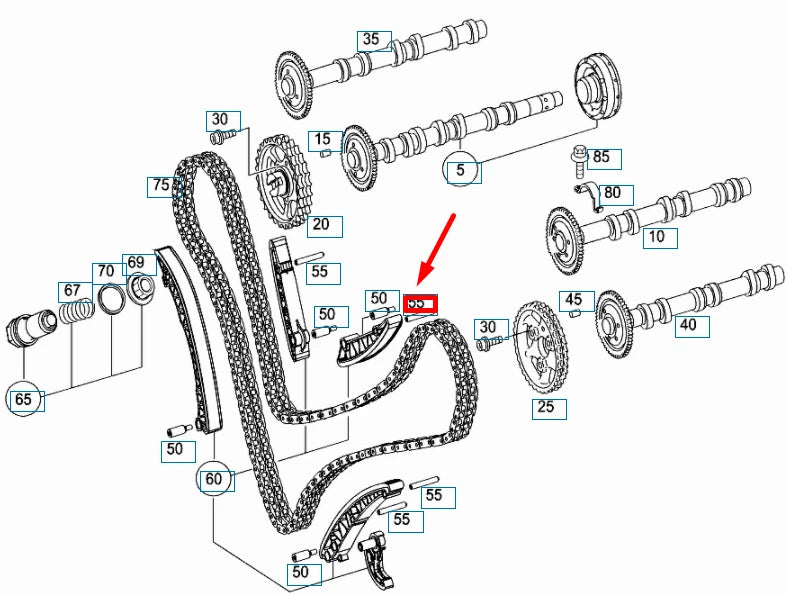 NEW MERCEDES-BENZ ML W164 GUIDE RAIL TO CRANKCASE PIN A6420520374 ORIGINAL