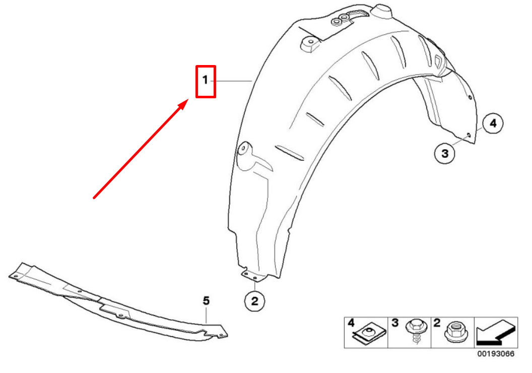 new bmw 3 touring e91 rear right inner fender 7172494 51717172494 original