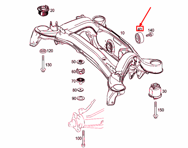 NEW MERCEDES-BENZ SLK R172 REAR SUBFRAME RUBBER BUSHING A1293512142 ORIGINAL