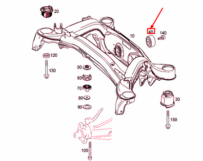 NEW MERCEDES-BENZ SLK R172 REAR SUBFRAME RUBBER BUSHING A1293512142 ORIGINAL