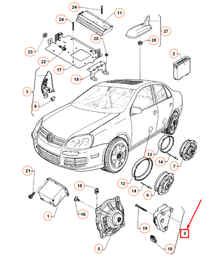NEW VOLKSWAGEN JETTA A5 RADIO FREQUENCY JUNCTION 1K0035463D ORIGINAL