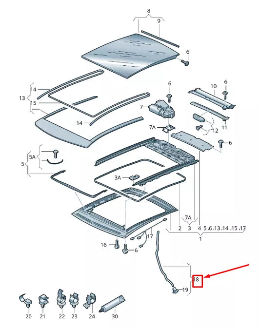NEW AUDI A3 8V REAR WATER DRAINAGE HOSE 8V4877203B