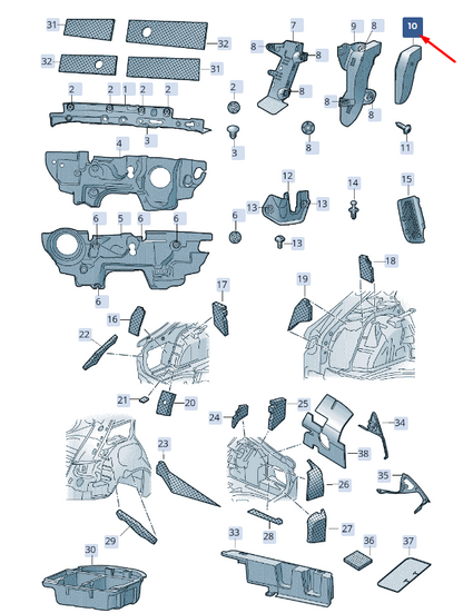 new skoda superb mk3 footrest cover rhd 8v2863129a4pk original