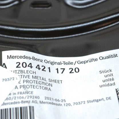 NEW MB C-CLASS W204 REAR LEFT BRAKE PROTECTION PLATE A2044211720 ORIGINAL