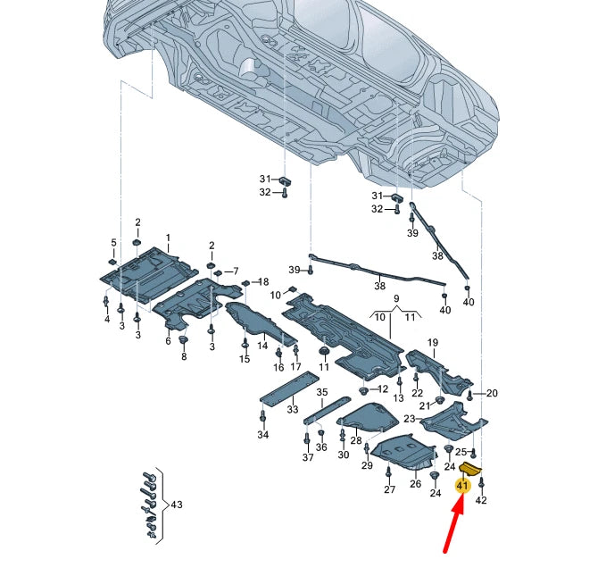 NEW AUDI A8 4N D5 REAR UNDERBODY COVER TRIM 4N0825304B ORIGINAL