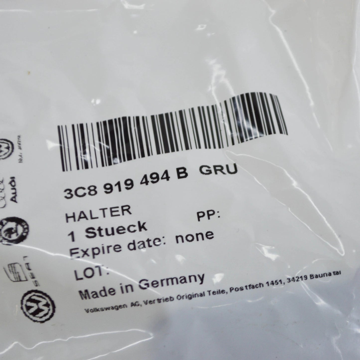 NEW VW CC FRONT RIGHT SIDE PARK SENSOR BRACKET 3C8919494BGRU ORIGINAL