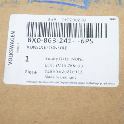 NEW AUDI A1 8X1 CENTER CONSOLE UPPER COVER TRIM 8X0863241 6PS ORIGINAL