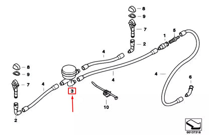 NEW BMW 5 E39 HEADLIGHT CLEANING DISTRIBUTION PIECE 61668361447 ORIGINAL