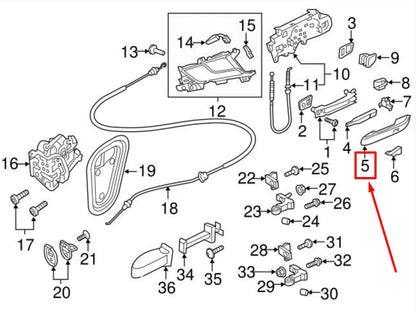 NEW AUDI A4 8W2, B9 FRONT LEFT DOOR EXTERIOR HANDLE RHD 8W0837239GRU ORIGINAL
