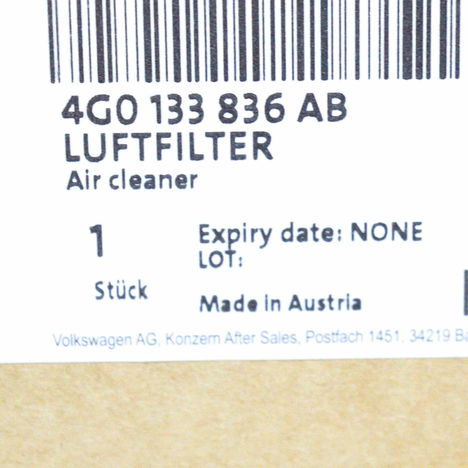 NEW AUDI A6 C7 AIR FILTER BOX ASSEMBLY 4G0133836AB