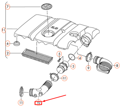 NEW VOLKSWAGEN BEETLE A5 AIR INTAKE CONNECTION PIPE 07K129684B ORIGINAL