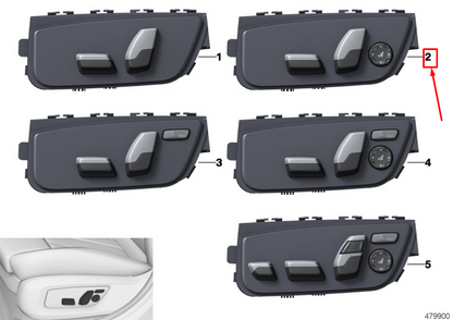 new bmw 5 touring g31 front left seat adjustment switches 61319384517 original