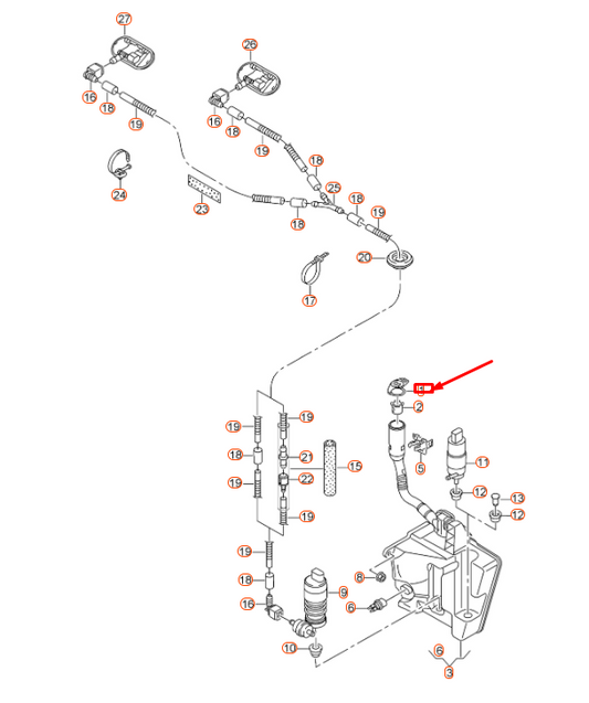 new audi a1 8x washer fluid reservoir end cap 3q0955455 original