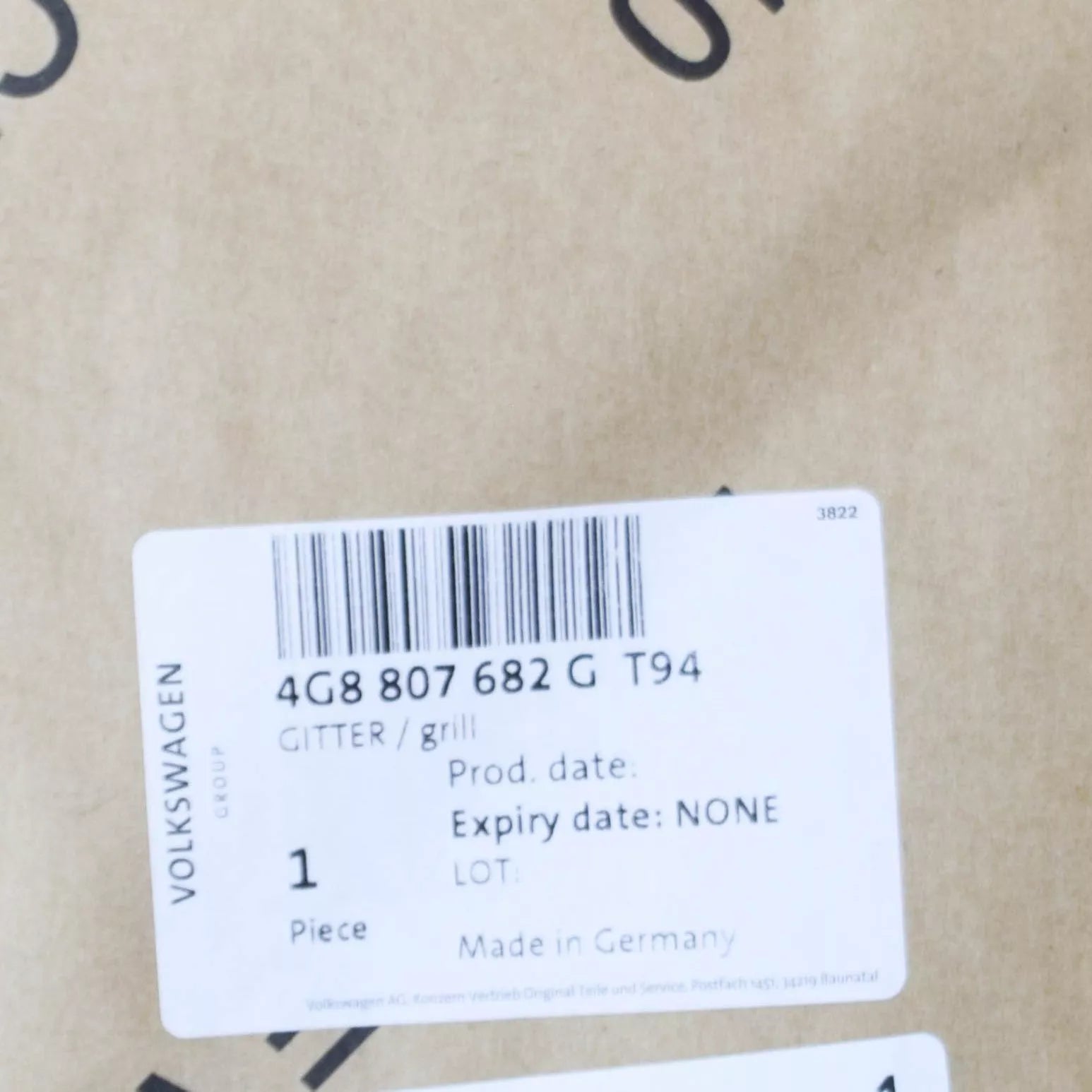 NEW AUDI A7 S 4GA FRONT BUMPER RIGHT SIDE BUMPER GRILLE 4G8807682G T94 ORIGINAL