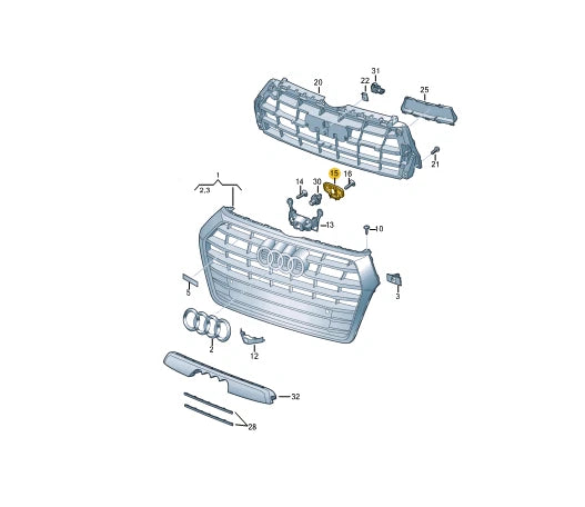 NEW AUDI Q5 FY FRONT RADIATOR GRILLE SECURING BRACKET 80A853795