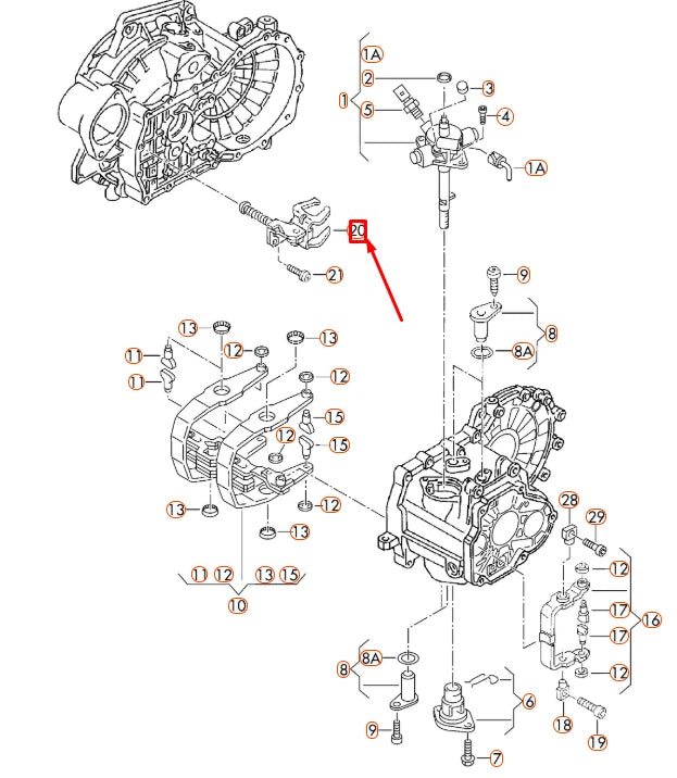 NEW AUDI A1 8X REVERSE GEAR SELECTOR FORK 02A311521E ORIGINAL