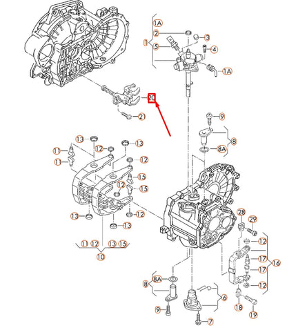NEW AUDI A1 8X REVERSE GEAR SELECTOR FORK 02A311521E ORIGINAL