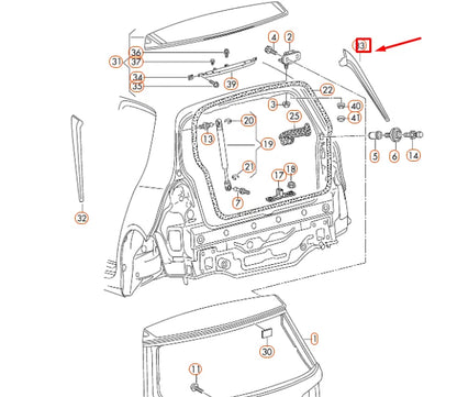 NEW VOLKSWAGEN GOLF MK7 REAR HATCH RIGHT SPOILER 5G6805946C041