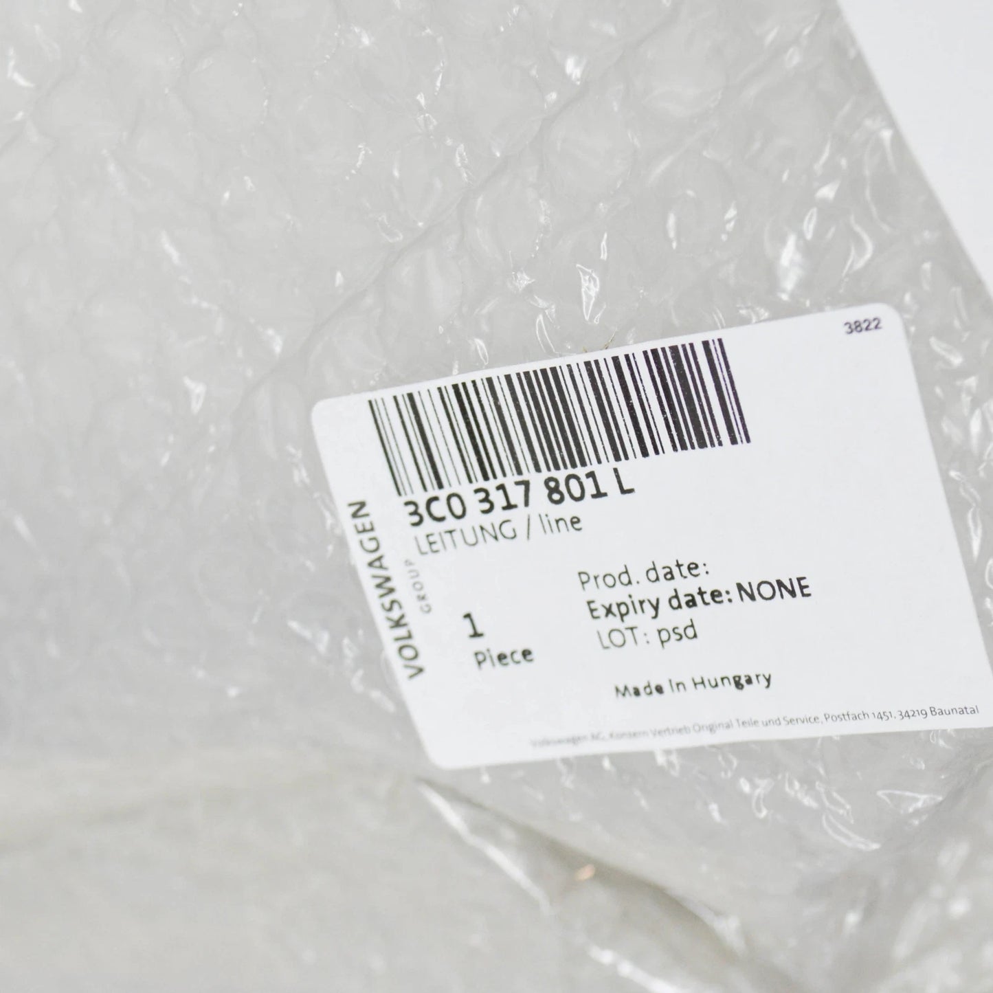 NEW VW PASSAT CC MK1 OIL RETURN PRESSURE LINE 3C0317801L ORIGINAL