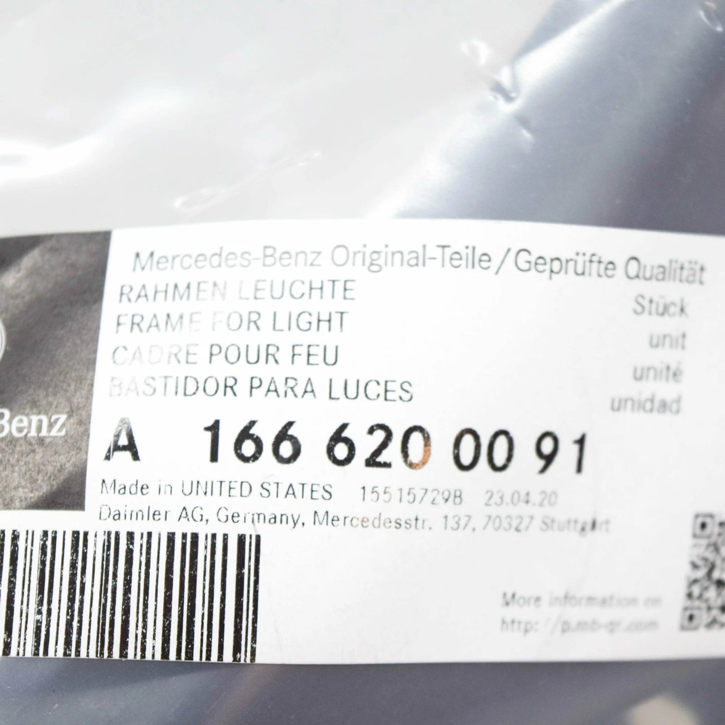 NEW MERCEDES-BENZ M-CLASS FRONT LEFT HEADLIGHT FRAME A1666200091 2015