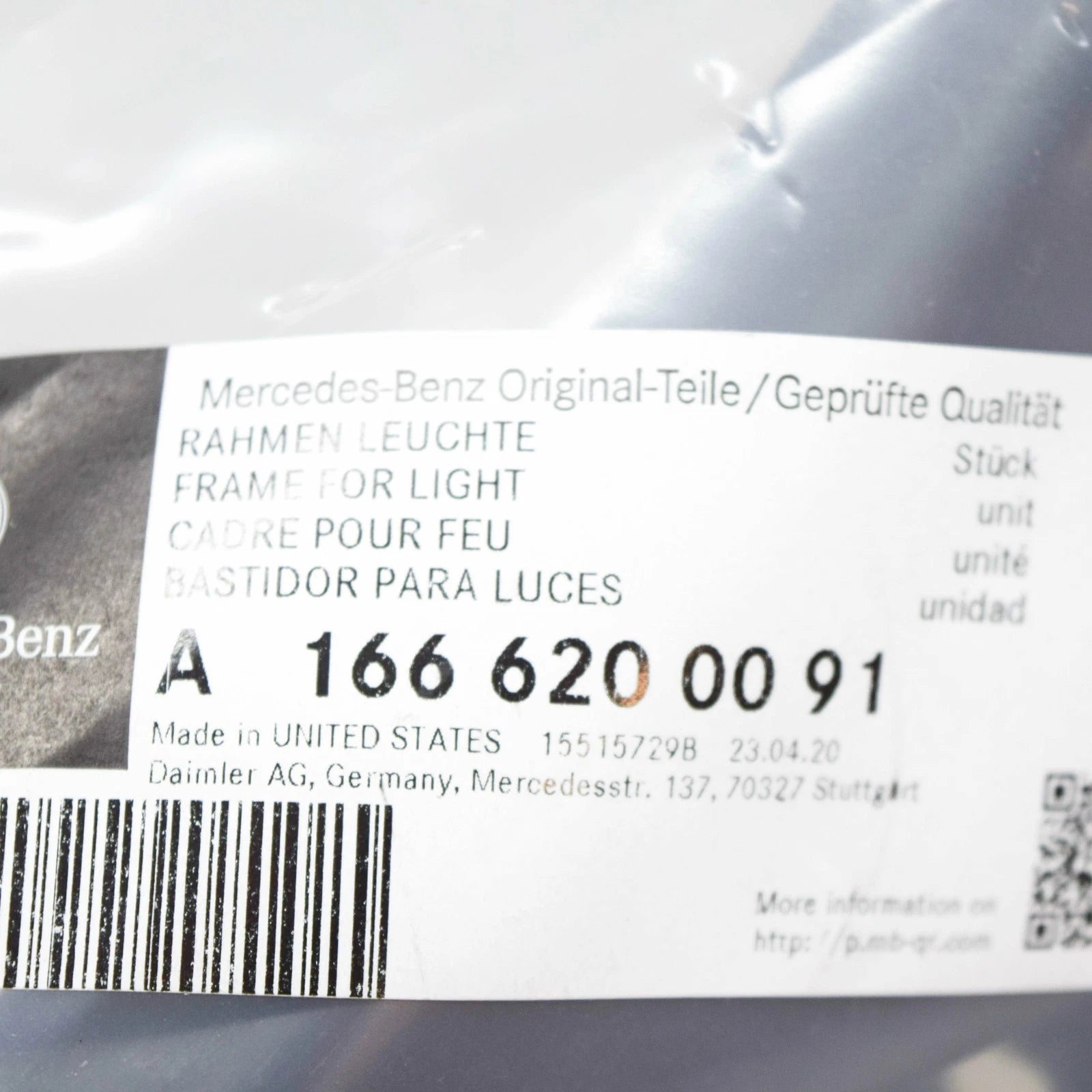 NEW MERCEDES-BENZ M-CLASS FRONT LEFT HEADLIGHT FRAME A1666200091 2015