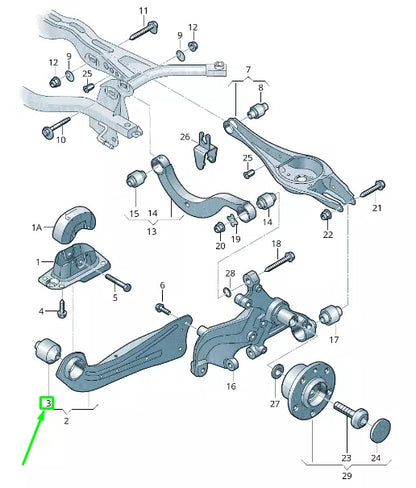 NEW VOLKSWAGEN ARTEON 3H7 REAR AXLE GUIDE HYDRO-MOUNTING 3Q0505541