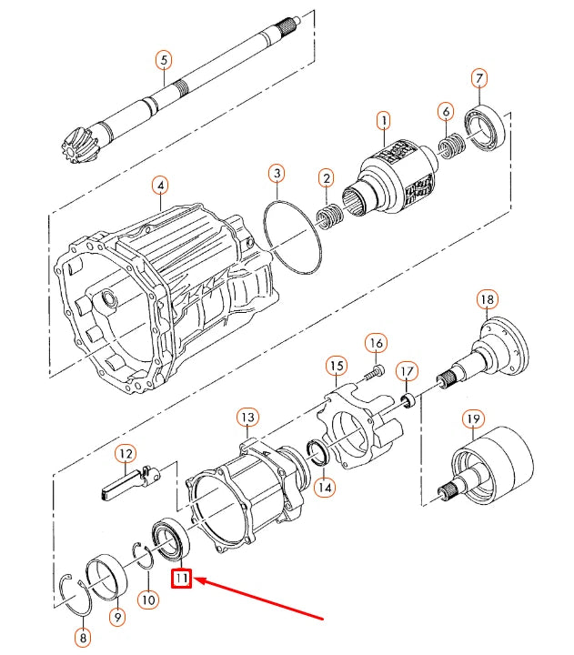 NEW AUDI A4 B7 GEARBOX DIFFERENTIAL GROOVED BALL BEARING 01E311235A