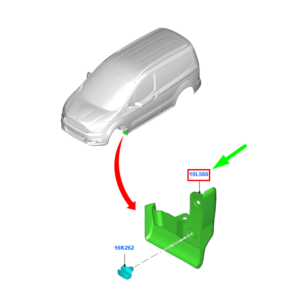new ford tourneo courier front right mudguard flap assy 2014702 original