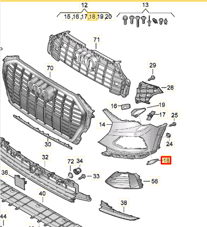 new audi q3 f3 sportback left headlight washer cover cap 83a955275cgru original